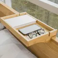 SoBuy Bettablage mit Kabelführung Nachttisch Fernbedienung Bambus NKD01-N