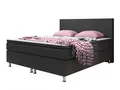 inter Boxspringbett Madrid Kunstleder (180x200 cm, Schwarz inkl. Matratzen und Topper)