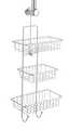 WENKO Duschcaddy Mod. Milano mit 3 Ablagekörben und 2 Haken verchromt ideal für Badezimmer ohne Ablagemöglichkeiten Maße 25 x 62 x 14 cm