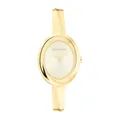 Calvin Klein Zwei-Zeiger-Quarzwerk-Uhr für Damen Kollektion Twisted Bezel mit Goldfarben mit Armreif aus Edelstahl - 25100056