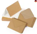 Mocraft 60 Sets Kraftpapier Umschläge Blanko Falt-Karten mit Briefumschläge & W