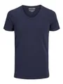 JACK & JONES Herren Basic V-neck Tee S/S Noos T Shirt, Navy Blue, L EU