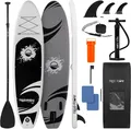 SereneLife Aufblasbares Stand Up Paddle Board mit Premium Zubehör, breites, stabiles Design und rutschfestem Eva-Deckpolster, Kapazität: 158,8 kg