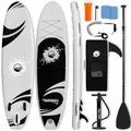 SereneLife Stand Up Paddling Board Set, SUP Board Komplettes Zubehör, Stand Up Paddle Board für Kinder & Erwachsene, Surfbrett & Tragetasche, Paddle Set Anti-Rutsch mit Pumpe, Auflasbares Paddelbrett
