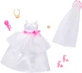 Barbie Puppenkleidung Barbie Fashions, Barbie-Mode, Set mit Braut-Outfit, für Barbie-Puppe am Hochzeitstag