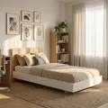 BETT LOFT mit Lattenrost/ Bett 90x190 - Weiß & gebleichte Eiche