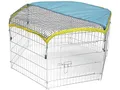 Kerbl Freilaufgehege Kleintiere inkl. Sonnenschutz & Netz 56,5 x 56,5 cm verzinkt