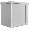 Biohort Gerätehaus Neo 1B Doppeltür Silber-Metallic