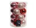 Kaemingk Weihnachtskugeln Glas 8cm x 16 Stück Christbaumkugeln Set Mix Hellrosa pink Rose zartrosa