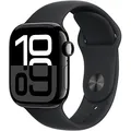 Apple Watch Series 10 42 mm Aluminium (GPS+Cellular) Sportarmband M/L schwarz, diamantschwarz