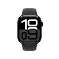 Apple Watch Series 10 LTE 42mm Diamantschwarz Aluminiumgehäuse mit schwarzem Sportarmband - M/L MWX73QF/A