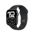 Apple Watch Series 10 Aluminiumgehäuse (GPS + Cellular) 42mm Diamantschwarz (Sportarmband schwarz) M/L MWX73QF/A