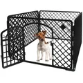 Haustierkäfig Freigehege Laufstall Haustier Gehege 90x90x60cm Schwarz Universal