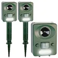 Exbuster 2er-Set Ultraschall-Solar-USB-Tierschreck, Blitzlicht, PIR-Sensor,IP44