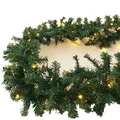 XL Weihnachtsbeleuchtung Girlande beleuchtet Tannengirlande 70 LED Lichterkette 540 cm Weihnachten innen und außen