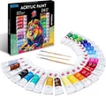 Acrylfarben Set, Satz von 24 farbe 12ml Tuben, Grundlegende und Metallische F...