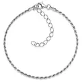 MATERIA by Matthias Wagner Kordelarmband Damen Silber 925 rhodiniert 18-23cm SA-27