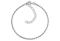 Materia Silberarmband Kordelkette 1,2mm gedreht 18-23cm SA-27, 925 Sterling Silber, rhodiniert