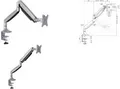 LogiLink - Tischhalterung für Monitor (adjustable arm) - Aluminium, kaltgewalzter Stahl - Bildschirmgröße: 33 - 81.3 cm (13"-32")
