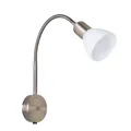 ARTE LAMP LED Wandleuchte Innen, Wandlampe Innen, Wandstrahler, Wandlicht, Wandbeleuchtung, Wohnzimmer Schlafzimmer Küche - Metall-Lampenfassung und weiß glas Lampenschirm – Kabel