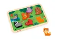 Janod - Chunky Puzzle - Der Wald - FSC-Holz - 7 Teile - Fördert Feinmotorik, Konzentration und Fantasie - Ab 18 Monaten, J07123