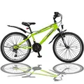Talson 26 Zoll Mountainbike Fahrrad mit Gabelfederung und Beleuchtung mit 21-Gang Shimano in Grün