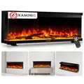 KAMINIO Elektrokamin LEA - Elektrischer 3-in-1 Kamin mit Panoramaview, Heizung, 3D-Flammeneffekt, 12 Flammenfarben, Fernbedienung (50 Zoll)