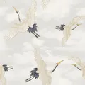 Muriva Kraniche Tapete Catherine Lansfield Oriental Vögel Metallisch Weiß 206511