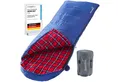 Skandika Deckenschlafsack Dundee Baumwollflanell, Koppelbar, Kopfteil mit Kordel (Reißverschluss mit Webband-Klemmschutz, Innentasche mit Klett), 3 Jahreszeiten, bis -20°C, Packsack mit Kompressionsbändern, 220x80cm