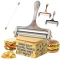 EdelstahlKäseschneider mit Draht – Handlicher käsehobel für Mozzarella, Chedd...