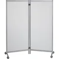 Paperflow Stellwand CR01X2.00, auf Rollen, 2-teilig, aus Kunststoff, transparent, 152 x 170 cm