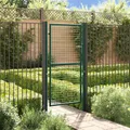 Zauntor Gartentor Gartentür Zauntür Hoftor Pforte Gartenpforte Stahl Grün vidaXL