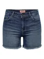 ONLY Damen Shorts Kurze Denim Jeans Shorts Knopf und Reißverschluss Sommer Pants, Farben:Dunkelblau, Größe:XL