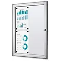 SHOWDOWN Abschließbarer Schaukasten Magnetisch 52,1 B x 69,6 H cm Silber 4 x DIN A4