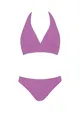 OPERA Bikini Unifarben Neckholder Zweiteiler Set mit Nackenträger breites Brustband Struktur