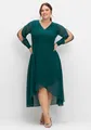 sheego Große Größen: Chiffonkleid mit Cut-outs und Schmucksteinen, dunkelgrün, Gr.40-58 15157900144