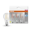 Osram LED BASE Classic A75, klare Filament LED-Lampen aus Glas für E27 Sockel, Birnenform, Kaltweiß (4000K), 1055 Lumen, Ersatz für herkömmliche 75W-Glühbirnen, 3er-Box