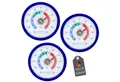 Lantelme Kühlschrankthermometer 3 Stück Selbstklebend Gefrierschrank Kühltheke Kühlschrank Thermometer, 3-tlg., 3 Stück im Set, Farbauswahl, Klebepads anbei, Deutsche Herstellung, Temperaturanzeige + - 50°C Analog