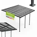 Juskys Terrassenüberdachung Borneo 4x3 m – Aluminium Terrassendach mit Doppelstegplatten Sonnenschutz Wandmontage Überdachung für Terrassen Anthrazit