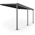 Juskys Aluminium Terrassendach Borneo 4x3m mit Doppelstegplatten in Dunkelgrau