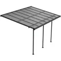 Juskys Terrassendach, Dunkelgrau, Metall, 435x300x300 cm, Sonnen- & Sichtschutz, Pavillons & Pergolas, Pergolas