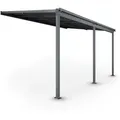 Juskys Terrassenüberdachung Borneo – Aluminium Terrassendach Mit Doppelstegplatten Sonnenschutz Pergola Überdachung Für Terrassen 4x3 M Anthrazit