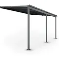 Juskys Terrassenüberdachung Borneo – Aluminium Terrassendach Mit Doppelstegplatten Sonnenschutz Pergola Überdachung Für Terrassen 4x3 M Anthrazit