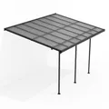 Juskys® Terrassenüberdachung Borneo 4x3 m — Sonnenschutz aus Aluminium mit transparenten Doppelstegplatten — Terrassendach zur Wandmontage in Anthrazit