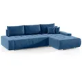 Meblito Ecksofa, Dunkelblau, Textil, L-Form, 265x185 cm, Wohnzimmer, Sofas & Couches, Wohnlandschaften, Ecksofas