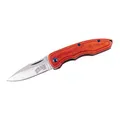 Herbertz Taschenmesser, AISI 420 Stahl, rostfrei, Liner Lock Pakkaholz Griff, Fangriemenöse, titanblauer Taschenclip, scharfes Klappmesser & Outdoor-Messer für Camping, Wandern oder Jagd