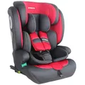 XOMAX LM238 Kindersitz mit ISOFIX I mitwachsend I 9-36 kg, 15 Monate - 12 Jahre, Gruppe 1/2/3 I 5-Punkt-Gurt und 3-Punkt-Gurt I Bezug abnehmbar und waschbar I ECE R129 I anthrazit-rot