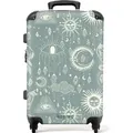 NoBoringSuitcases.com® Großer Koffer - Blauw met bohemian patroon - Kombinationsschloss TSA - Hartschalen Trolley 4 Rollen - 72 liter - Reisekoff... - Bunt