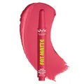 NYX Professional Makeup, Fat Matte Smooth Color Lipstick, soft-mattes Finish mit cremiger Textur, intensive Farbe mit jedem Klick, leichte vegane Formel, Farbton: Pink Puff