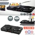 Doppelkochplatte 2 Platten 2500W Thermosicherung Anti-Rutsch stufenlos regelbar